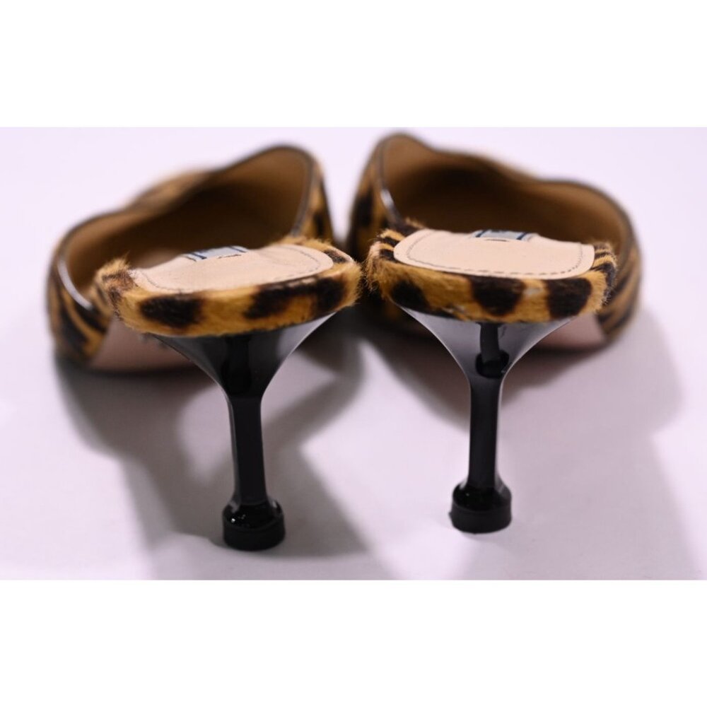 Prada Genuine Calf Hair Kitten Heel Mule in Brown Leopard Print - Picture 5 of 9